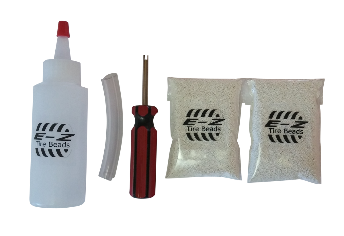 EZ Tire Beads Motorcycle/Scooter Kit, Ceramic Balancing 1 oz Front +1